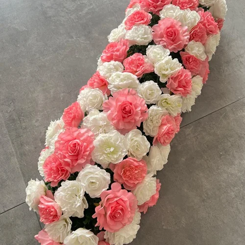 پنل گل مصنوعی طرح روژین سفید صورتی