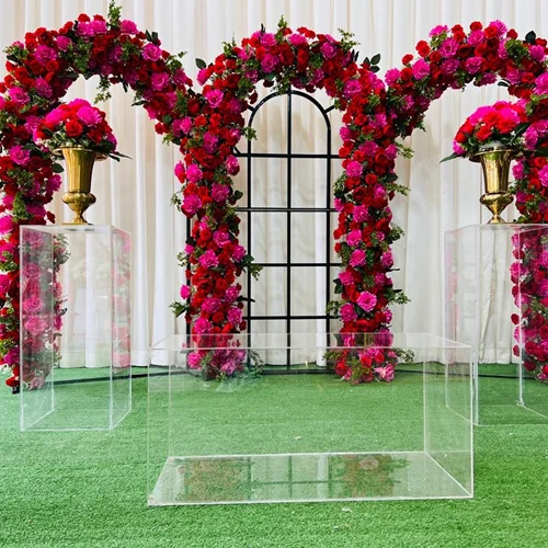 پنل گل مصنوعی قرمز طرح سرخاب